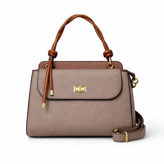 Lace & Luxe pebbled leather handbag with structured top handle and crossbody strap, stylish women's purse in black leather.