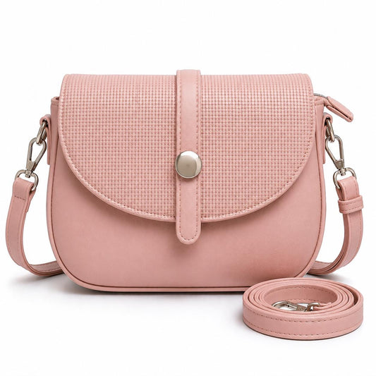 Lace & Luxe vegan leather saddle bag with adjustable strap, boho crossbody purse and stylish handbag design.