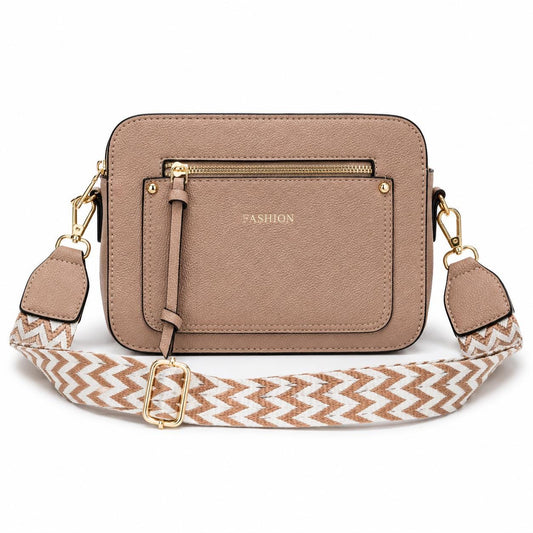 Lace & Luxe small women's crossbody bag with adjustable chevron strap and stylish design.