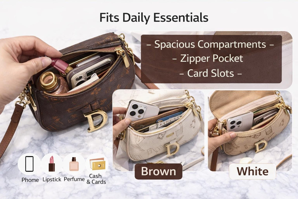 Lace & Luxe Monogram Saddle Crossbody Bag with top handle, faux leather shoulder purse, featuring a stylish monogram design.