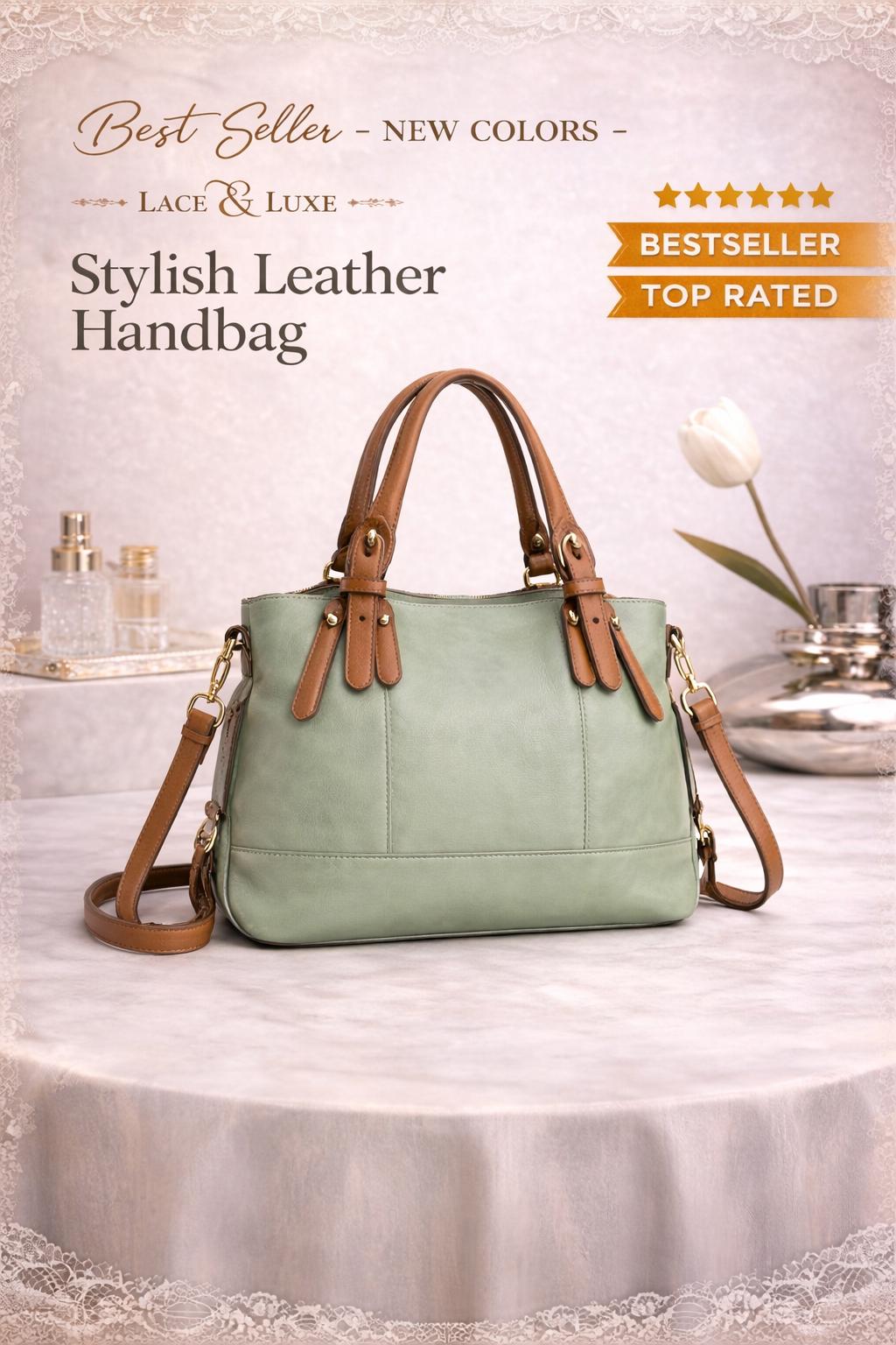 Genuine leather shoulder crossbody bag by Lace & Luxe featuring a sleek design and adjustable strap for everyday use.