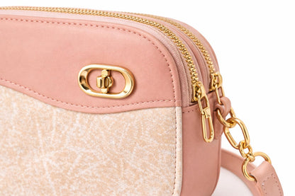 Lace & Luxe leather mini shoulder bag with gold hardware and adjustable strap, trendy everyday purse in black.