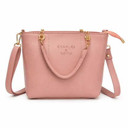 Women’s Structured Tote Handbag with Adjustable Shoulder Strap GoldChain – 8 Colors Available