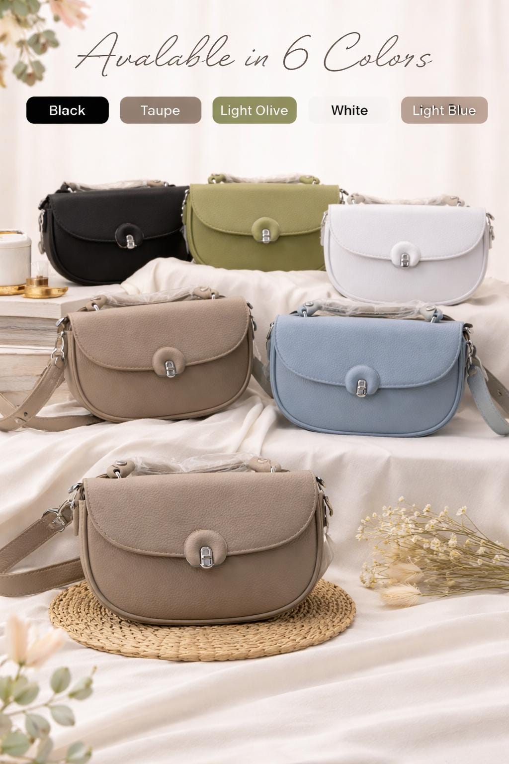 Lace & Luxe small leather crossbody purse for women with adjustable strap, featuring a sleek shoulder handbag design.