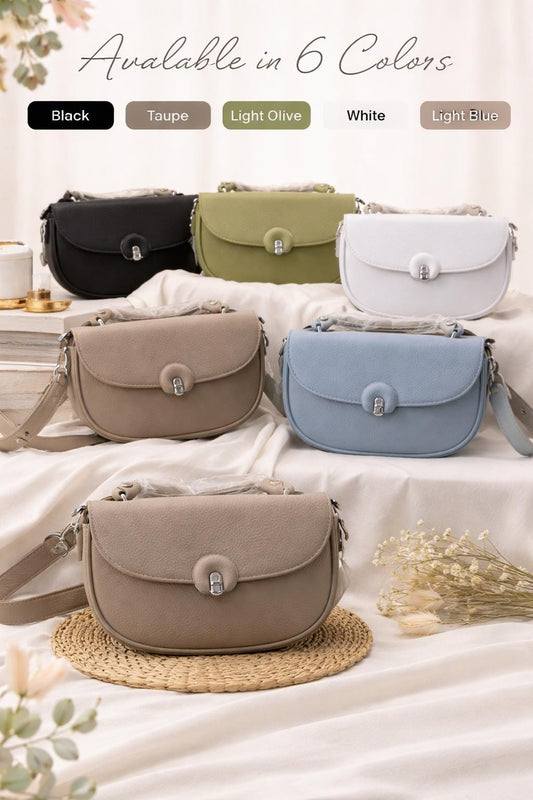 Lace & Luxe small leather crossbody purse for women with adjustable strap, featuring a sleek shoulder handbag design.