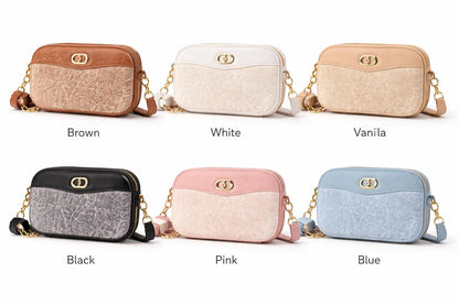 Lace & Luxe leather mini shoulder bag with gold hardware and adjustable strap, trendy everyday purse in black leather.