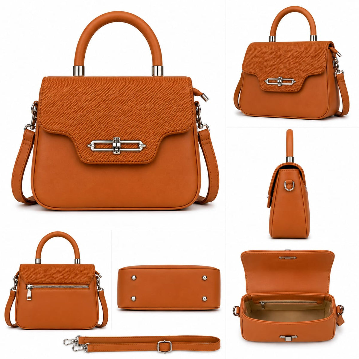 Women’s Structured Handbag – Elegant Top Handle Shoulder Bag