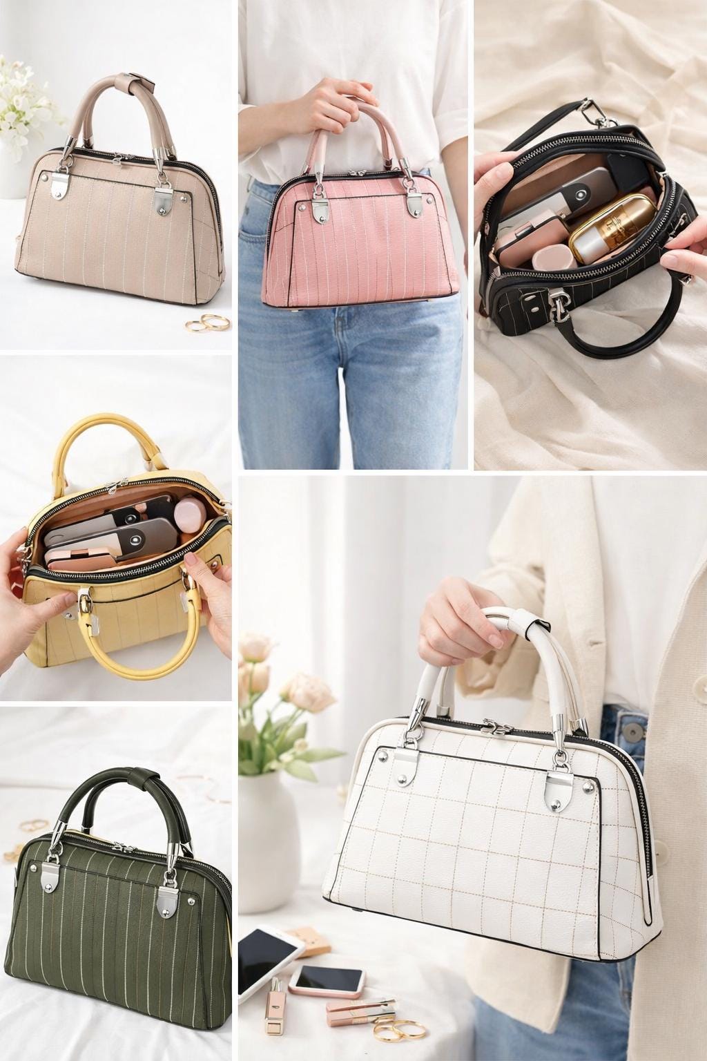 Lace & Luxe structured leather mini tote bag with top handle, elegant ladies handbag in black with gold hardware.