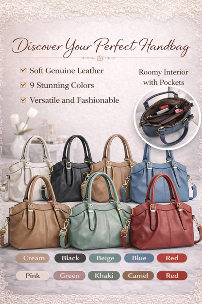 Genuine leather shoulder crossbody handbag by Lace & Luxe with adjustable strap and stylish design.