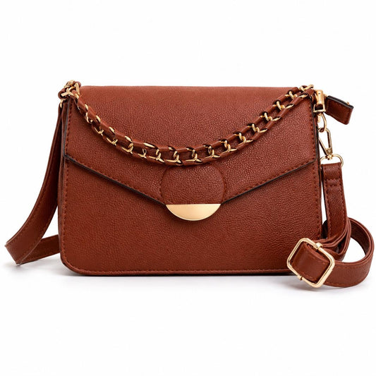 Leather crossbody bag with textured finish from Lace & Luxe, featuring a compact mini shoulder purse design and adjustable strap.