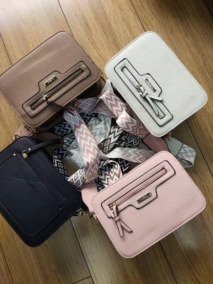 Lace & Luxe small women's crossbody handbag with adjustable chevron strap and stylish design, perfect for everyday use.
