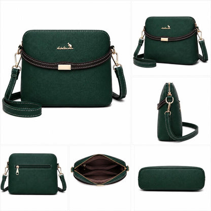 Lace & Luxe vegan leather crossbody bag for women with gold hardware, adjustable strap, small saddle purse for everyday use.