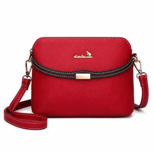 Lace & Luxe vegan leather crossbody saddle purse for women with gold hardware and adjustable strap, small shoulder bag for daily use