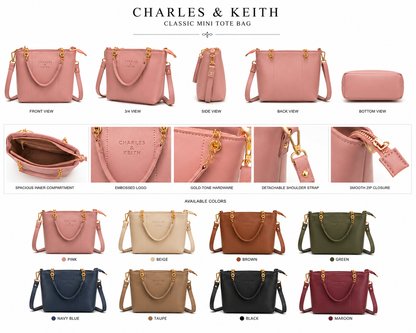 Women’s Structured Tote Handbag with Adjustable Shoulder Strap GoldChain – 8 Colors Available