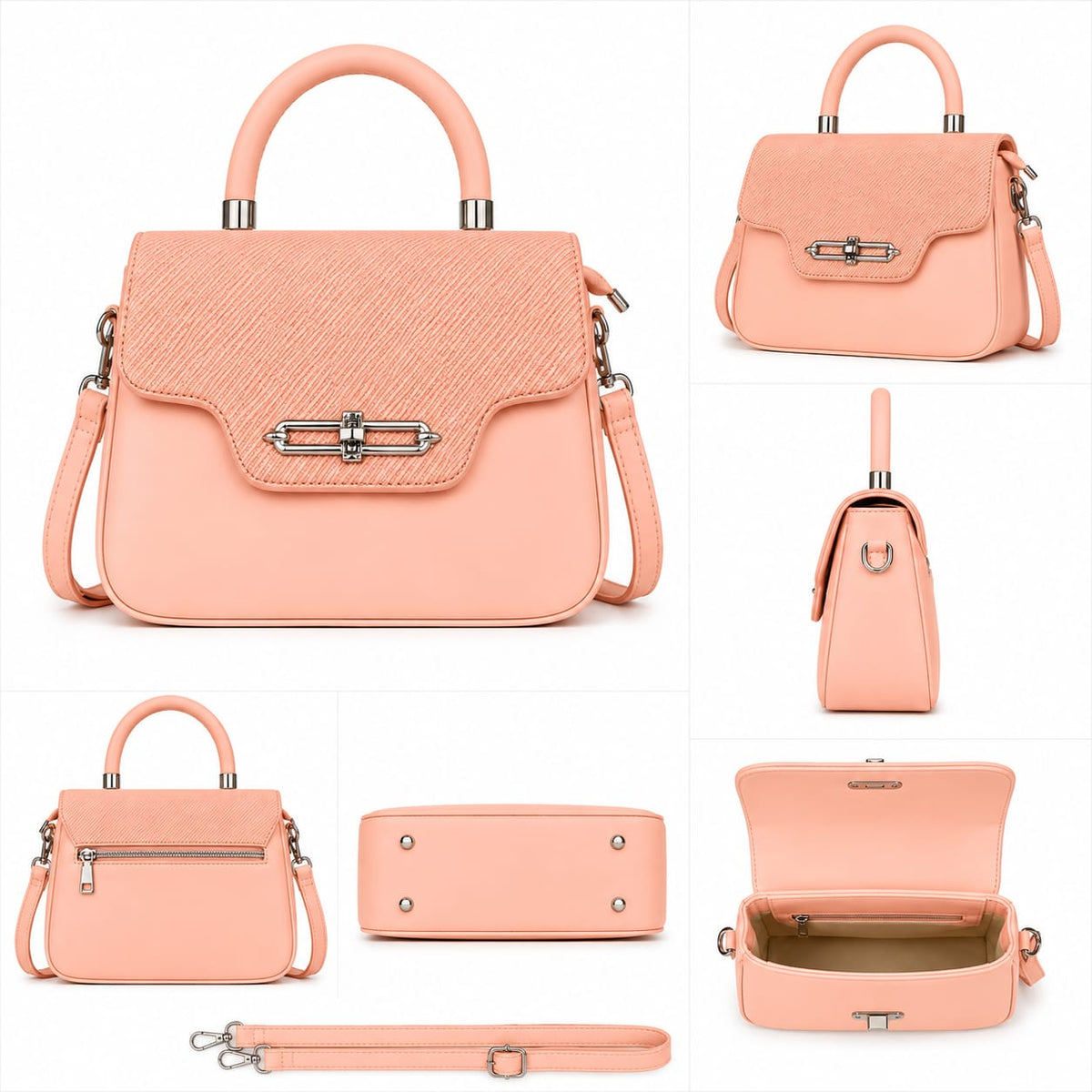 Women’s Structured Handbag – Elegant Top Handle Shoulder Bag
