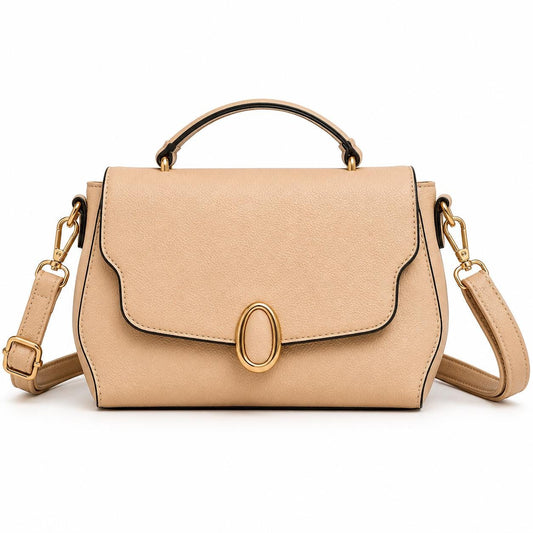 Lace & Luxe leather crossbody bag with multiple compartments, adjustable strap, and minimalist design for everyday use
