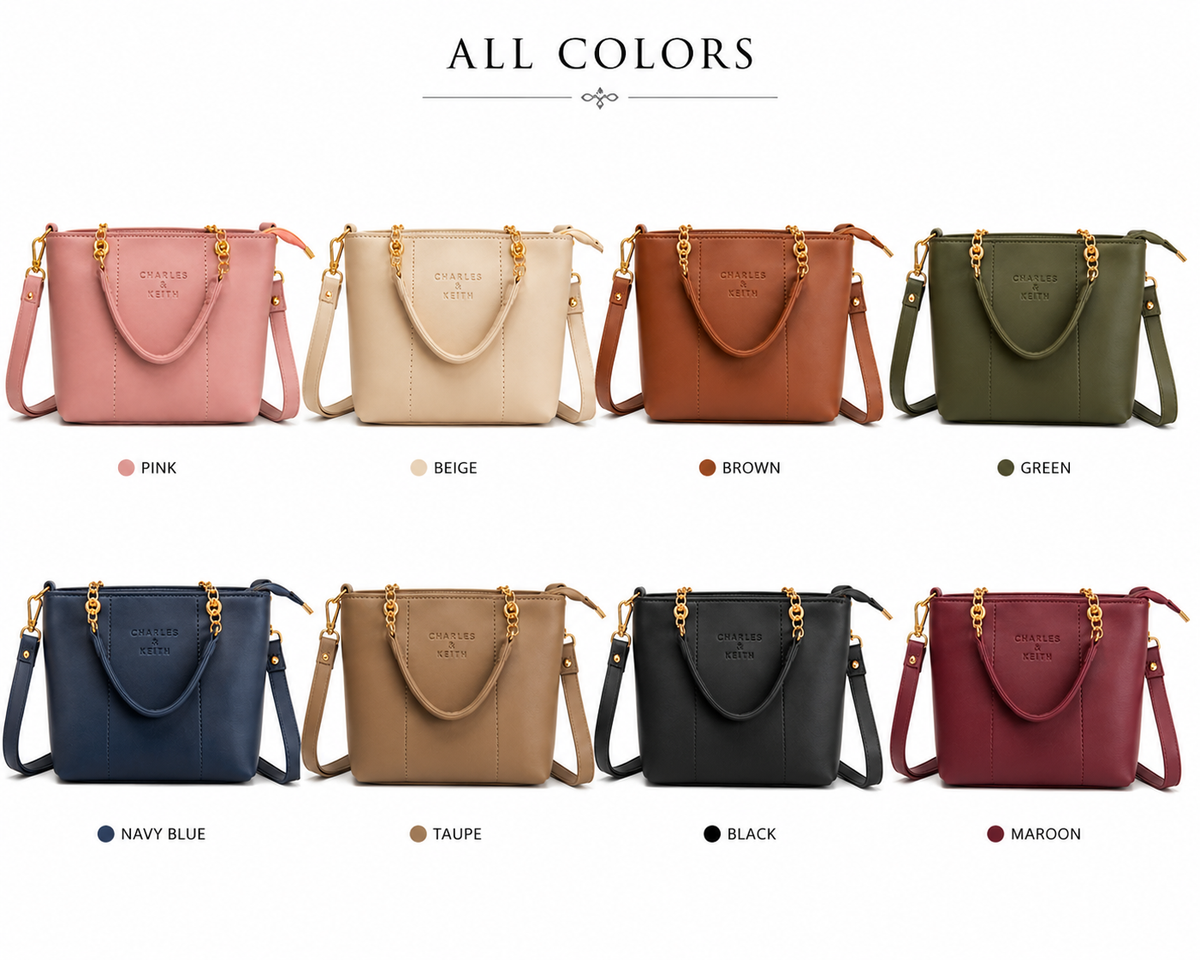 Women’s Structured Tote Handbag with Adjustable Shoulder Strap GoldChain – 8 Colors Available
