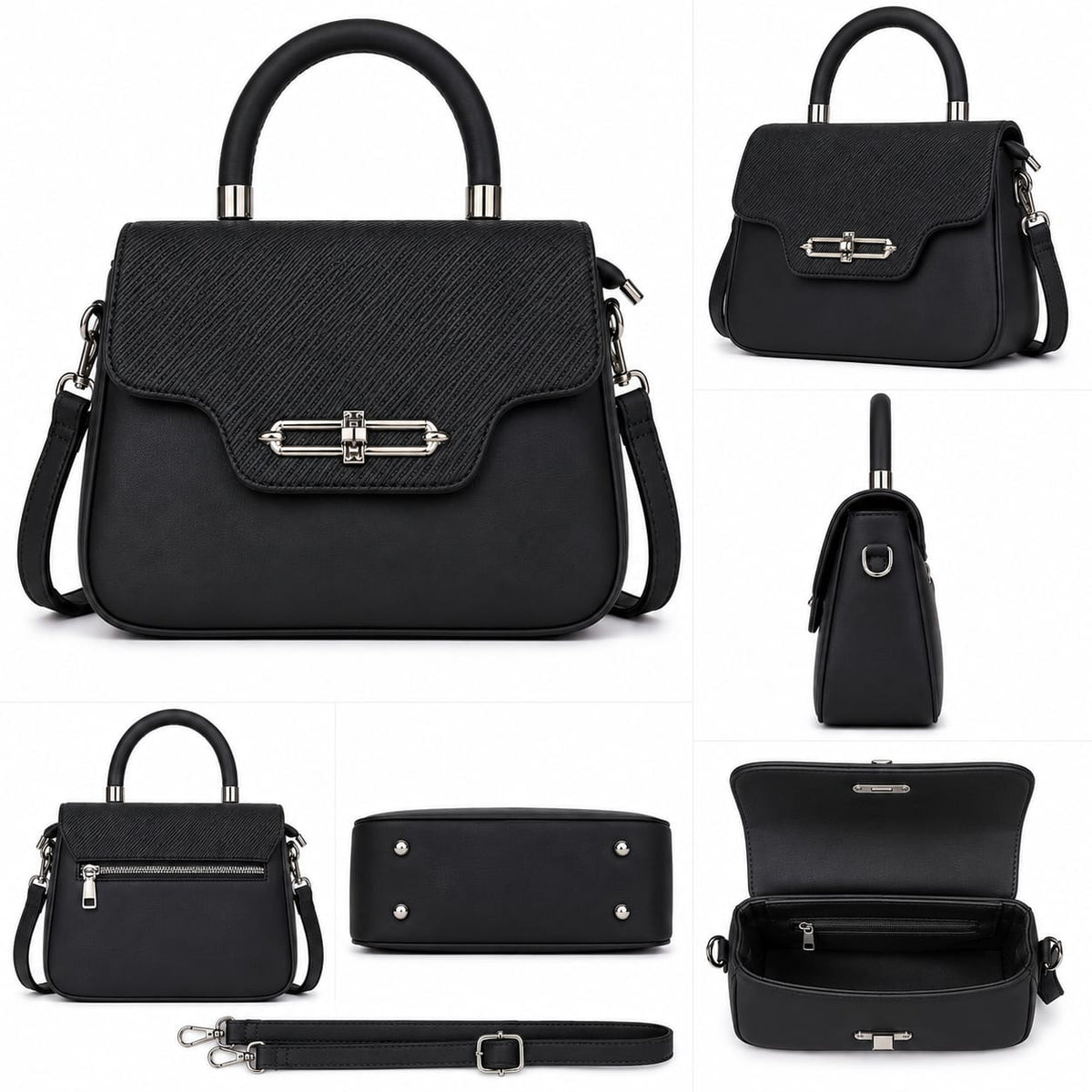 Women’s Structured Handbag – Elegant Top Handle Shoulder Bag
