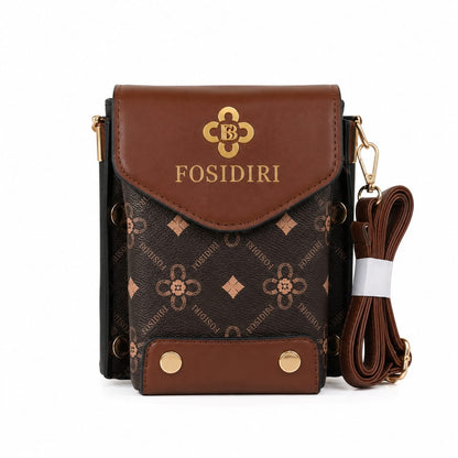 FOSIDIRI Mini Crossbody Phone Bag with Monogram Print Lace & Luxe