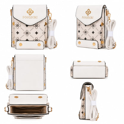 FOSIDIRI Mini Crossbody Phone Bag with Monogram Print Lace & Luxe