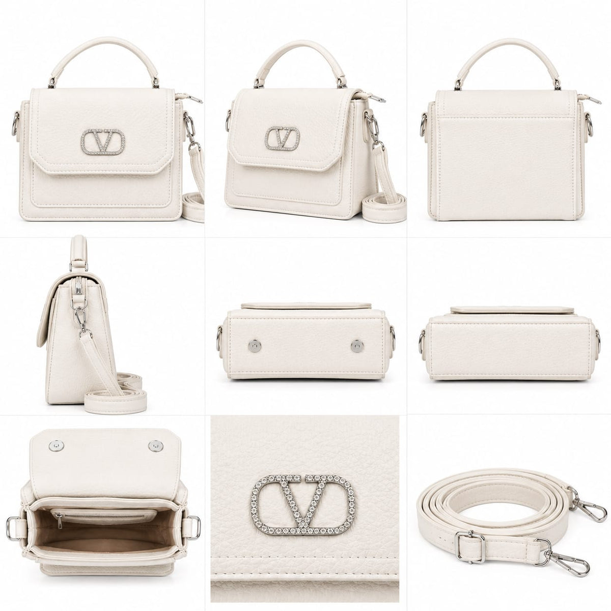Mini Structured Crystal Buckle Crossbody Bag Lace & Luxe
