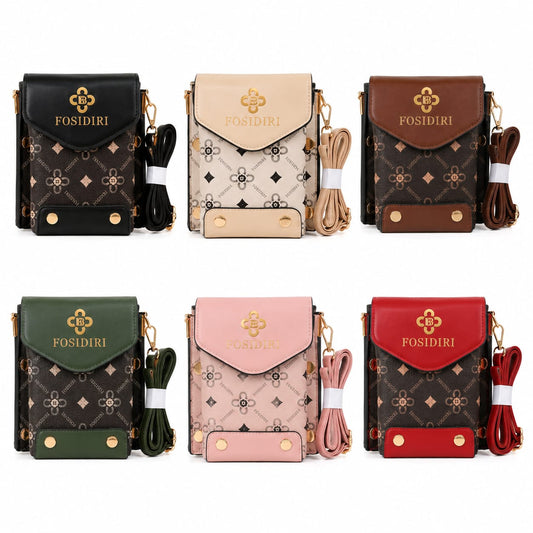FOSIDIRI Mini Crossbody Phone Bag with Monogram Print Lace & Luxe