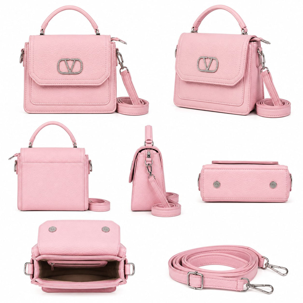 Mini Structured Crystal Buckle Crossbody Bag Lace & Luxe