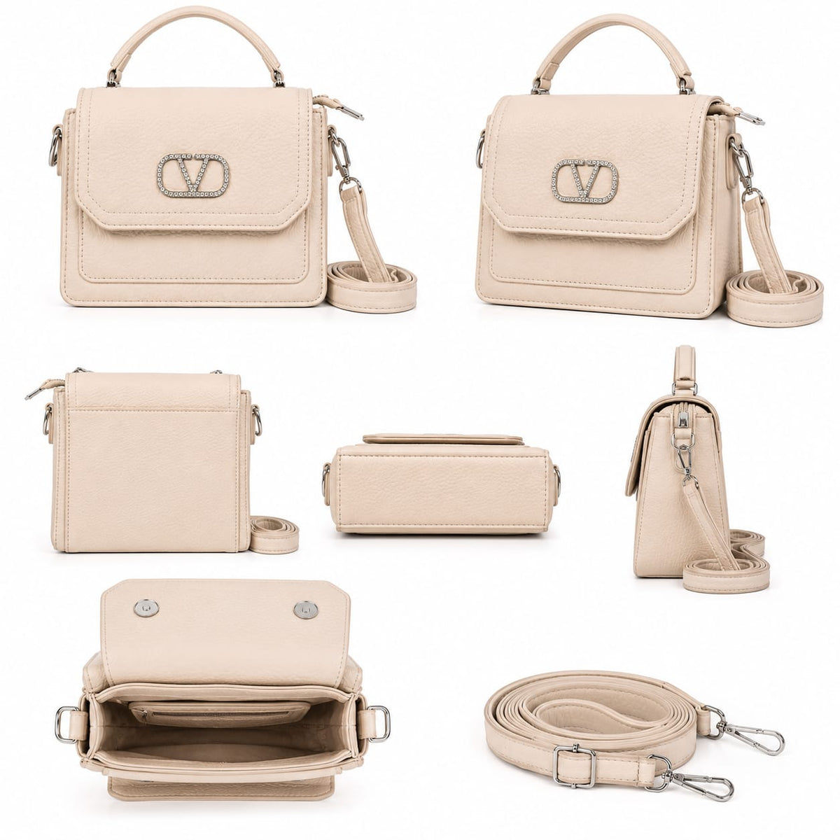 Mini Structured Crystal Buckle Crossbody Bag Lace & Luxe