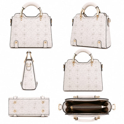 Structured Women’s Handbag, Top Handle Shoulder Bag, Crossbody Purse, Elegant Everyday Bag Lace & Luxe