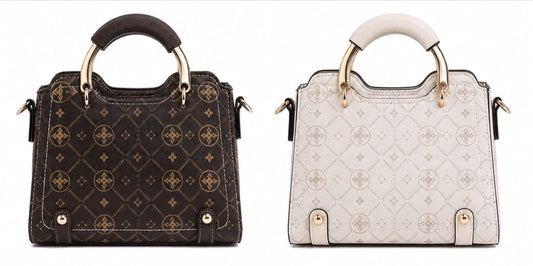 Structured Women’s Handbag, Top Handle Shoulder Bag, Crossbody Purse, Elegant Everyday Bag Lace & Luxe