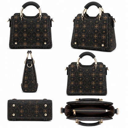 Structured Women’s Handbag, Top Handle Shoulder Bag, Crossbody Purse, Elegant Everyday Bag Lace & Luxe