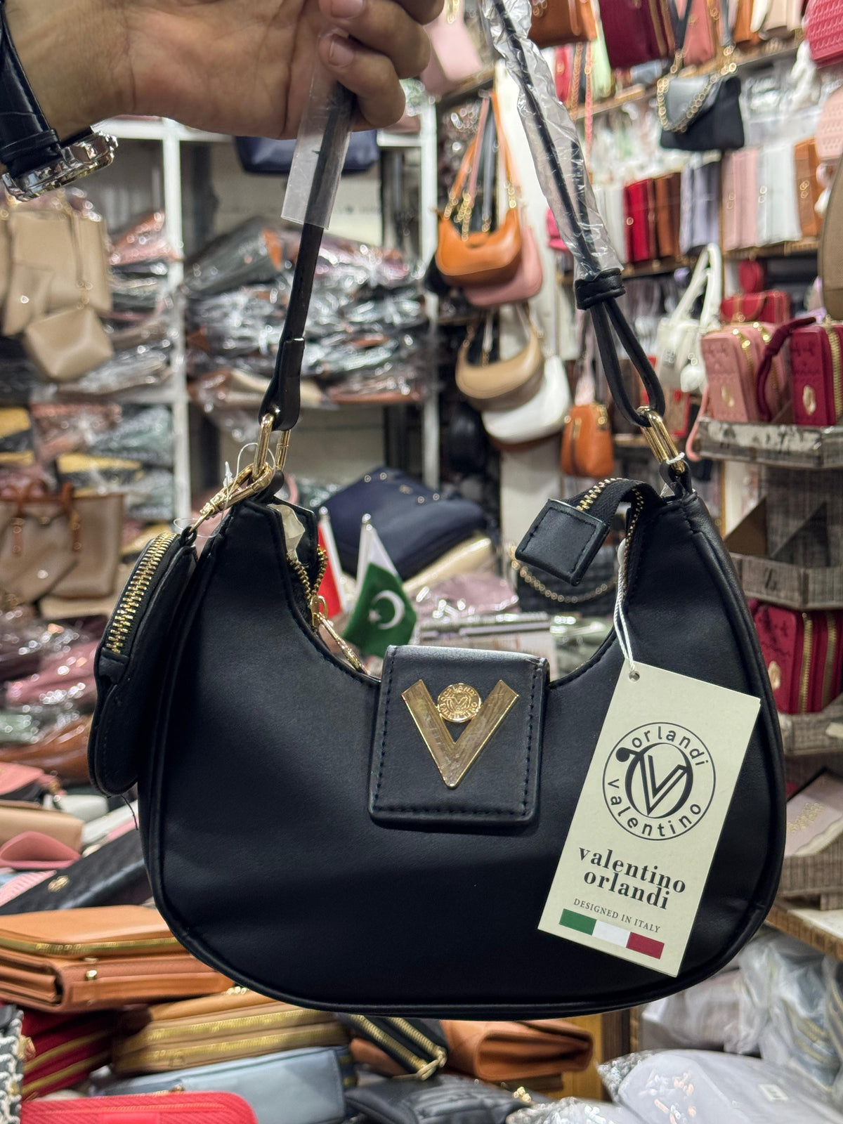 Elegant Black Women’s Handbag with Gold Details | Stylish Shoulder Bag for Everyday & Party Wear | Lace & Luxe