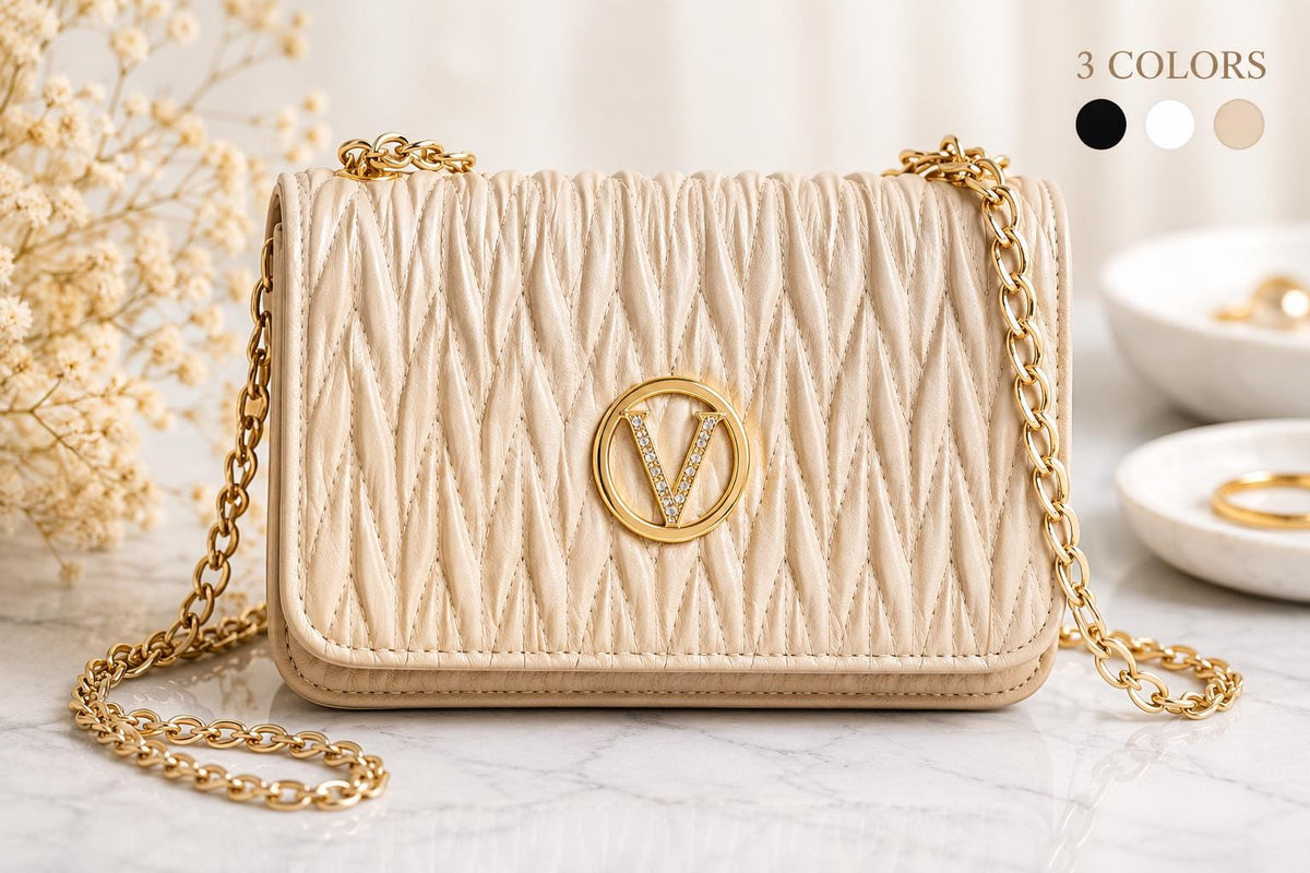 Lace & Luxe quilted gold chain crossbody bag with elegant mini evening clutch design, featuring a sleek, stylish look.