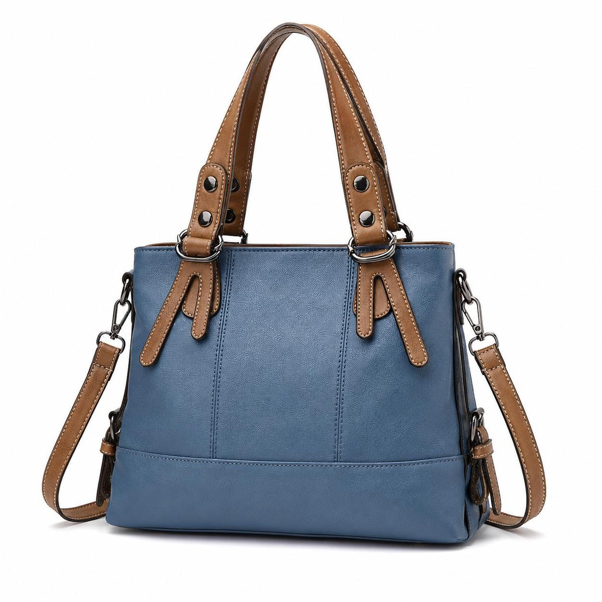Genuine leather shoulder crossbody handbag by Lace & Luxe with a sleek design and adjustable strap on a neutral background.