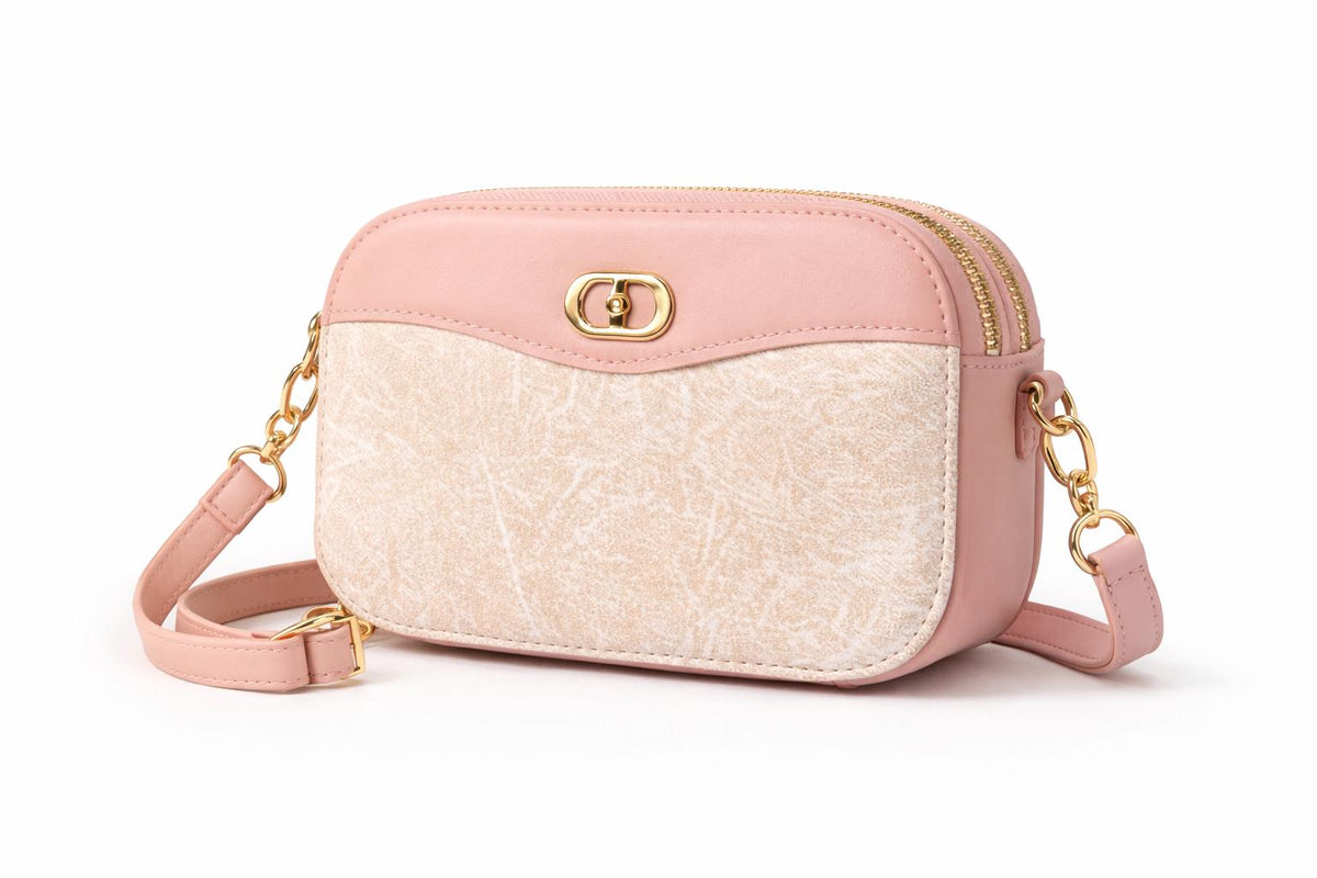 Lace & Luxe leather mini shoulder bag with gold hardware and adjustable strap, trendy everyday purse.