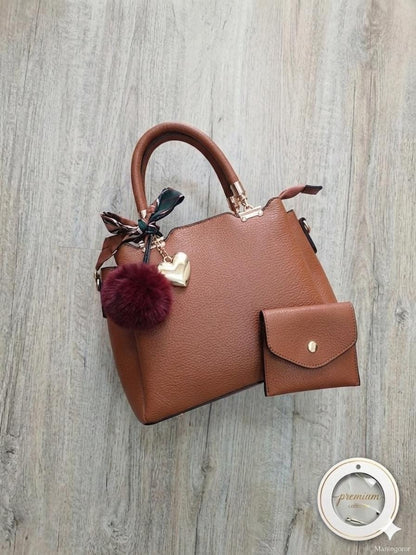Large leather tote shoulder bag by Lace & Luxe, stylish everyday fashion purse with spacious interior and sturdy handles.
