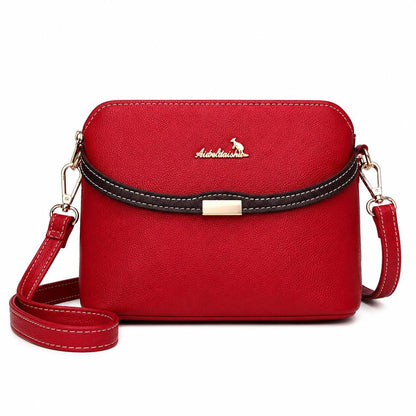 Lace & Luxe vegan leather crossbody bag for women with gold hardware, small shoulder purse with adjustable strap and saddle design