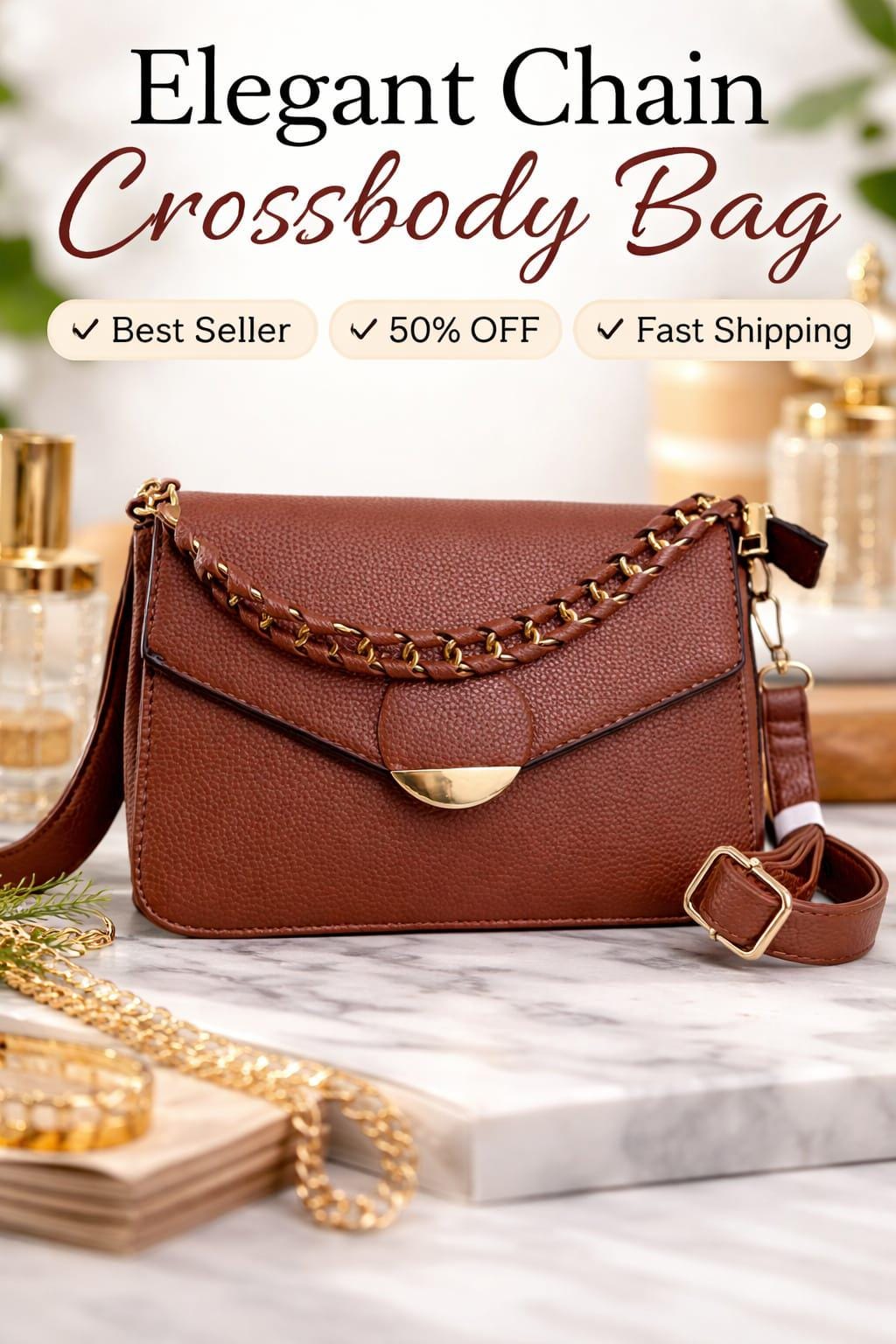 Textured leather crossbody bag by Lace & Luxe, featuring a compact mini shoulder purse with a stylish design.