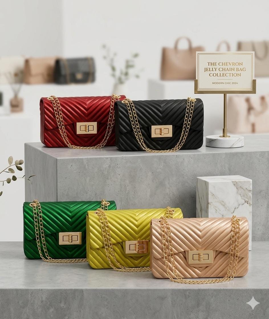 Lace & Luxe quilted chevron pattern crossbody bag with gold chain shoulder strap, stylish handbag for everyday use.