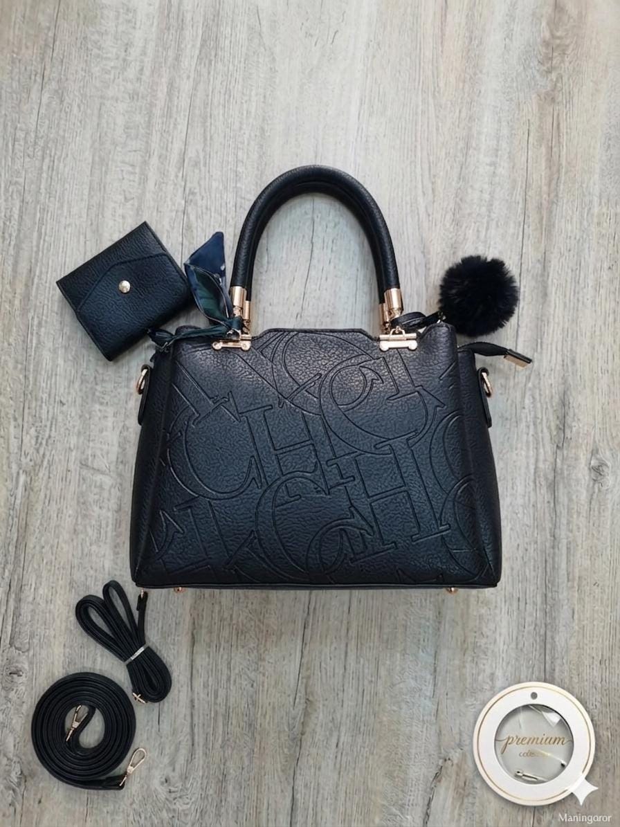Large leather tote shoulder bag by Lace & Luxe, stylish everyday fashion purse with spacious interior and durable design.